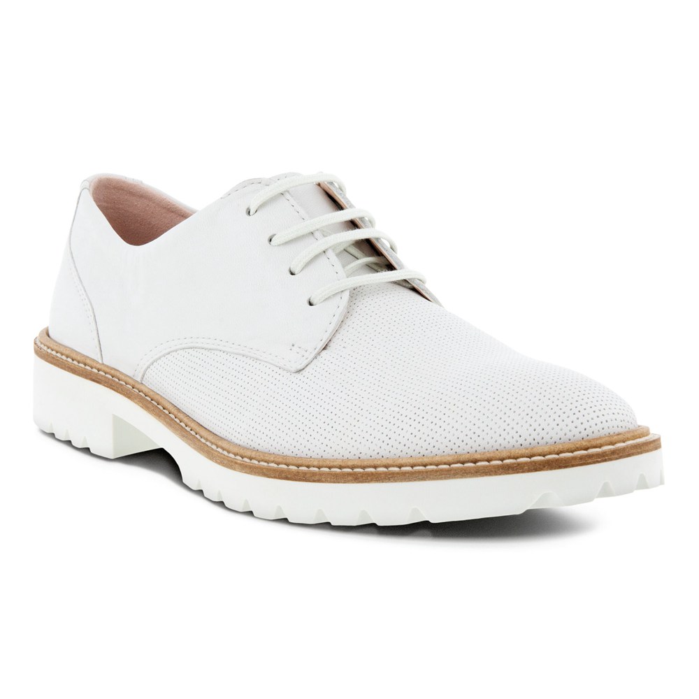 Womens Dress Shoes - ECCO Modern Tailored Laced Derby - White - 3910WIDHB